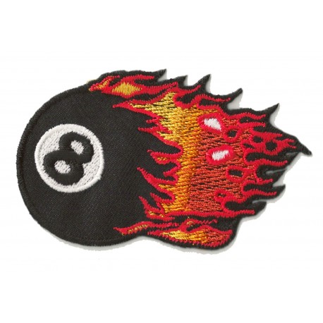 Iron-on Patch 8 ball fire