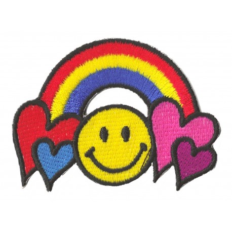 Aufnäher Patch Bügelbild Rainbow smiley