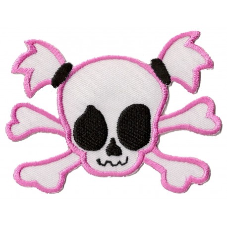 Toppa  termoadesiva Lady Pink Skull