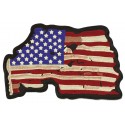 Aufnäher groß Patch Bügelbild USA-Flagge schmutzig