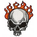 Aufnäher Patch Bügelbild Skull on Fire