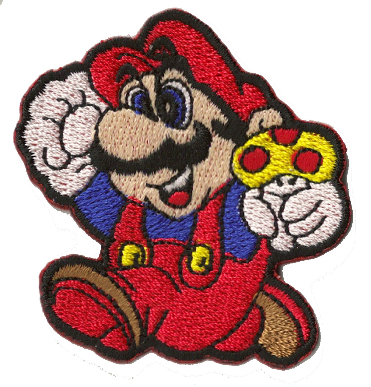 Nintendo Mario flying in space in New Super Mario Bros Embroidered Iron On  / Sew On Patch Applique