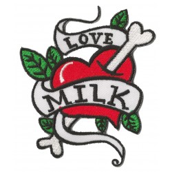 Aufnäher Patch Bügelbild Tattoo Love Milk