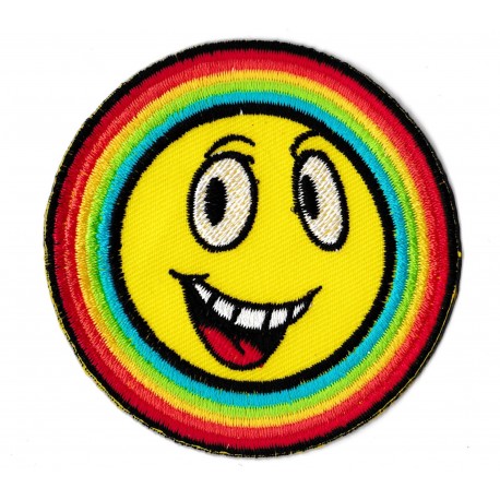 Aufnäher Patch Bügelbild Rainbow smiley