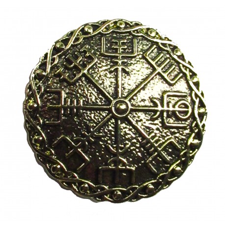 Broche Vegvisir Viking metal coulé badge pins métalllique