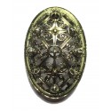 Broche métallique bouclier antique bronze