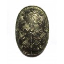 Broche métallique bouclier celte bronze